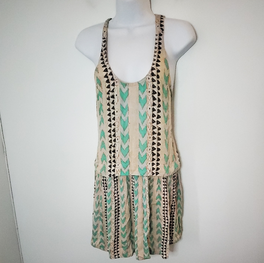 Wilfred Sleeveless Cross Back Boho Print Mini Dress XS
